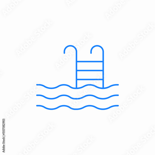swimming pool ladder icon sign vector