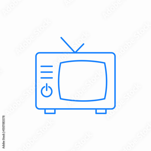 television set old icon sign vector