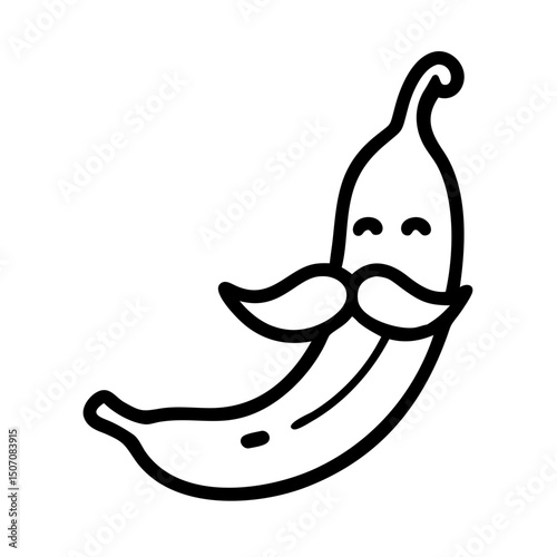 gentlemen banana with a mustache vector illustration