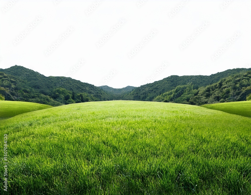Fototapeta premium landscape grassland on transparent or white background