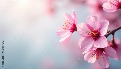Delicate pink cherry blossoms, intricate floral arrangement , illustration, texture, delicate