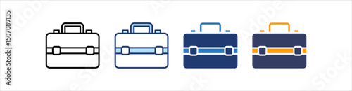 Suitcase Icon Set Multiple Style Collection