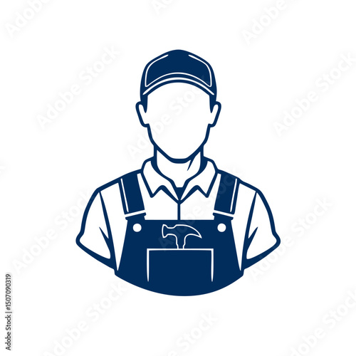 Handy Man Logo Showing the Profile of a Handyman Vector Style