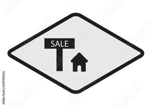 real estate house for sale flat vector illustration