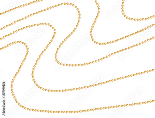Festive PNG beads necklace with pearls, tassels, and carnival colors. Overlay realistic shiny decoration for party or masquerade on transparent background. Ideal for invitations.