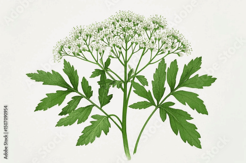 Valerian’s Tranquil Veil herb Valerian isolated watercolor vector illustration svg