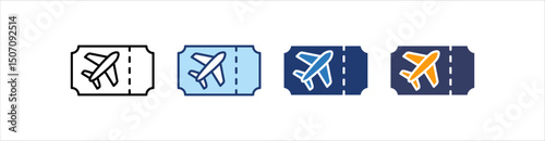 Ticket Icon Set Multiple Style Collection