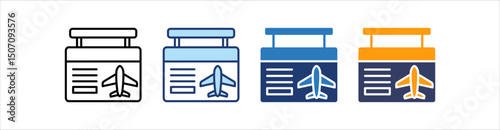 Flight Information Icon Set Multiple Style Collection