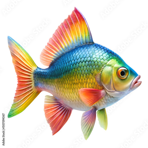 Rainbow Fish Isolated On Transparent Background