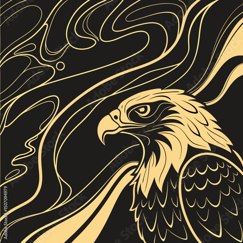 Abstract liquid acrylic painting with gold veins on black, elegant marbled watercolor texture for modern digital use.