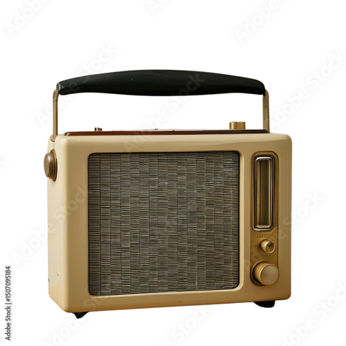 old radio isolated on white