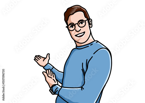 man pointing at something