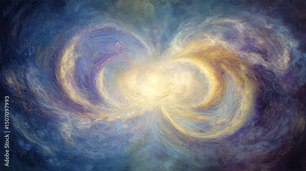 Naklejka premium Ethereal Swirling Nebula A Celestial Dance of Light and Color