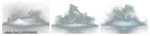 PNG Mysterious misty atmospheric scene, element set on transparent background