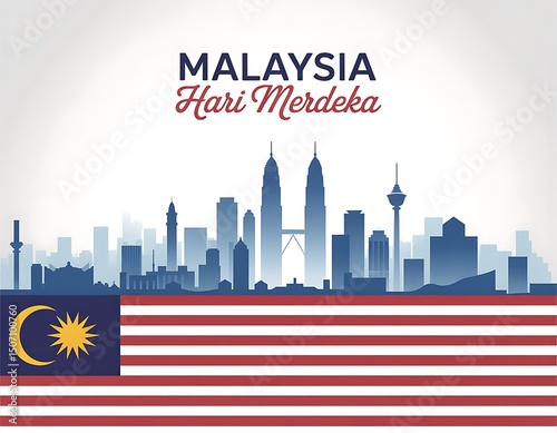 Malaysia Hari Merdeka Skyline Poster 