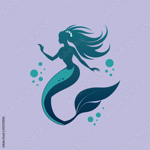 Mermaid Silhouette in Motion
