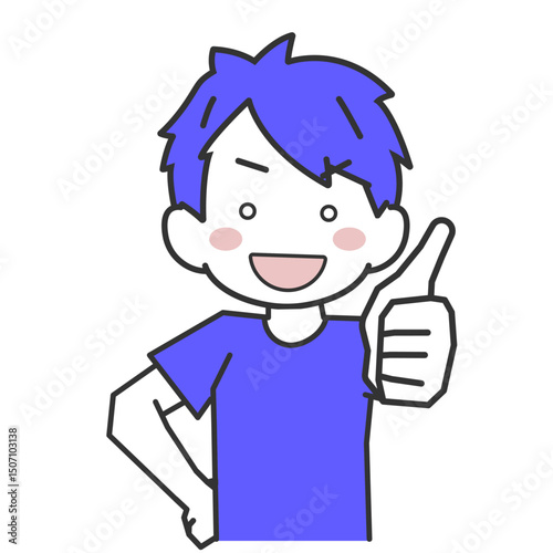 グッドサインをする男性のイラスト