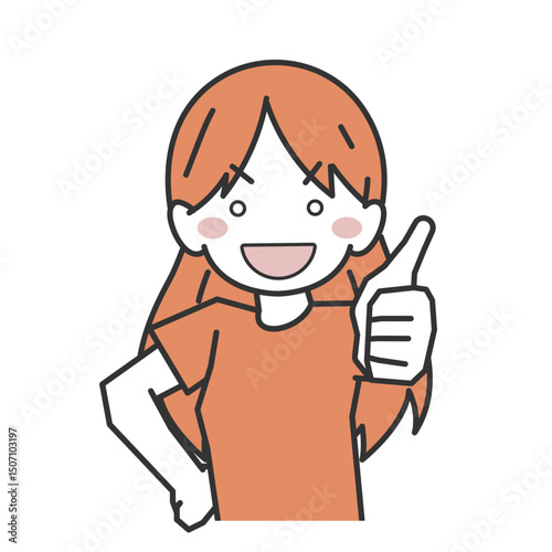 グッドサインをする女性のイラスト