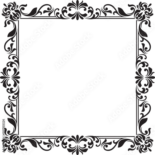 Ornament Vintage Floral Border Wedding	