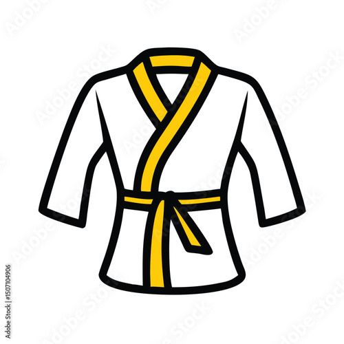 Karate Gi Traditional Gi Outfit Vector Art.