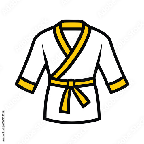 Karate Gi Traditional Gi Outfit Vector Art.