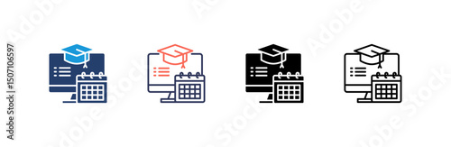 Curriculum Icon set multiple style collection