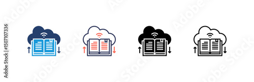 Cloud Library Icon set multiple style collection
