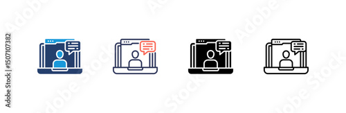Online Class Icon set multiple style collection