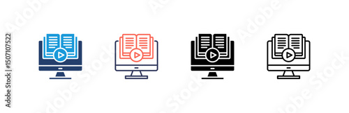 Elearning Icon set multiple style collection