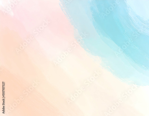 Soft pastel abstract background with gentle brush strokes of peach, pink, and blue. Ideal for elegant designs, invitations, or calming visual projects.

