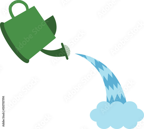 watering can gardening illustration element