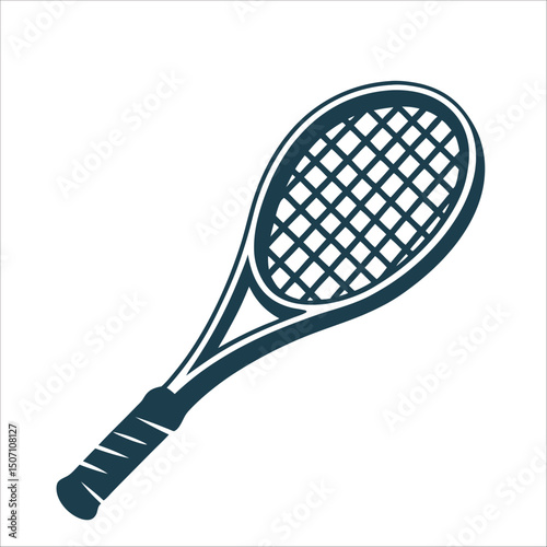 Wimbledon Tennis Racket Silhouette Vector