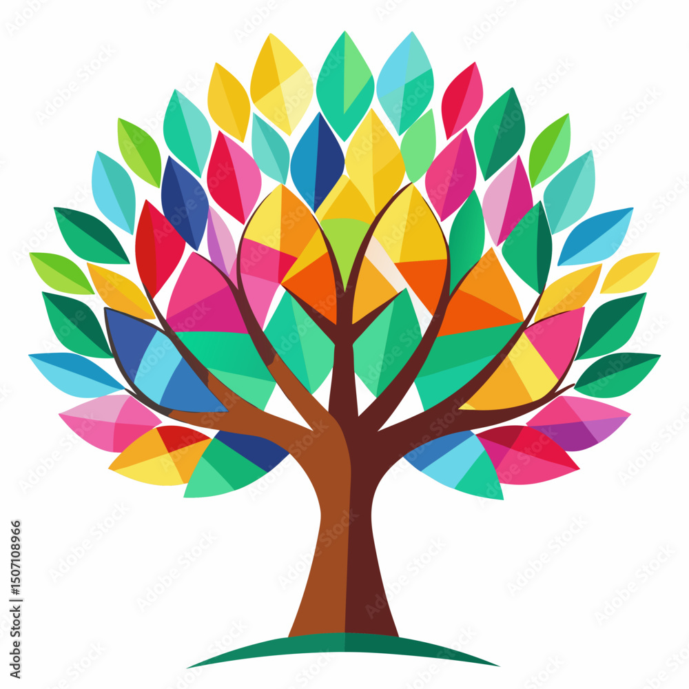 Naklejka premium vector tree with colorful leaves