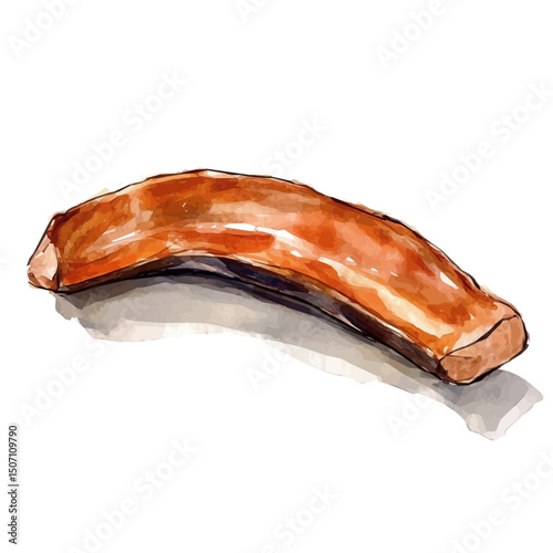 My Watercolor illustration, illustration fish sliced  painting illustration isolated on a white background, illustration, AI painting design, vector illustration set, eps format