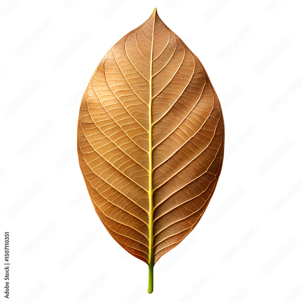 Obraz premium Walnut Leaf No Shading Clean Background isolated on transparent background