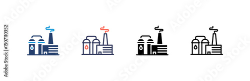 Factory Icon set multiple style collection