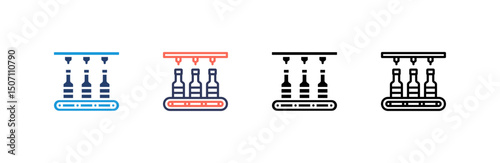 Bottling Icon set multiple style collection