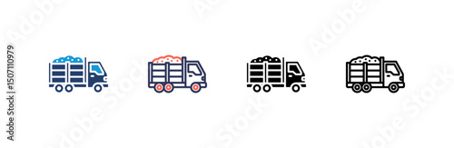 Truck Icon set multiple style collection
