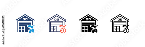 Warehouse Icon set multiple style collection