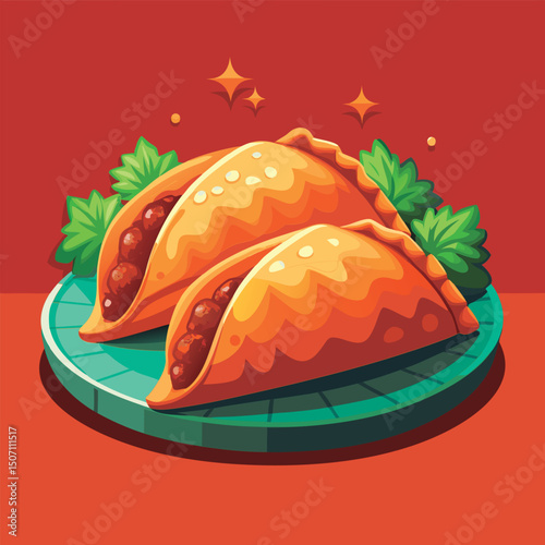 Delicious empanadas on a plate.