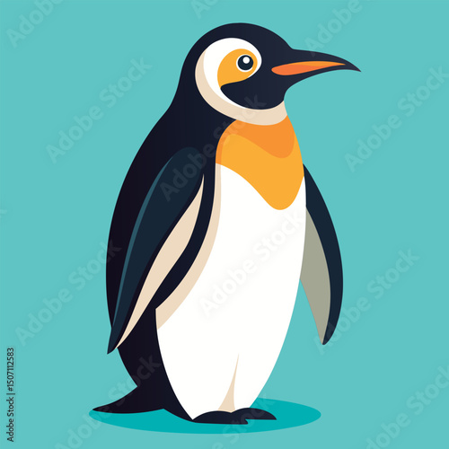 Cute cartoon emperor penguin illustration.