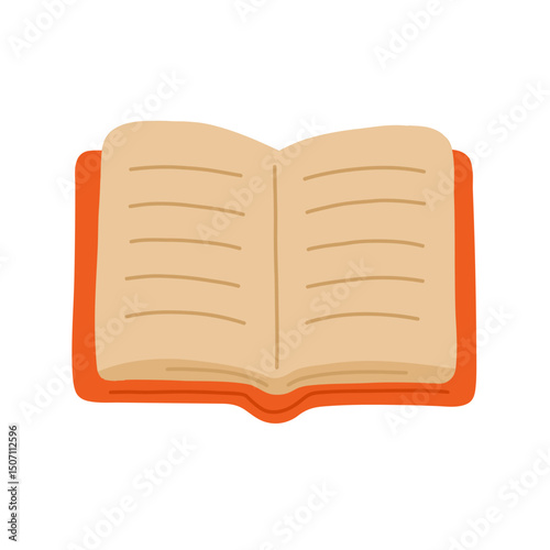 Open book vector illustration, perfect for educational themes, literature projects, or online learning. Trendy design with a minimalist touch for web and print use.