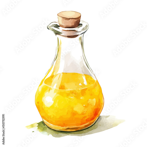 My Watercolor illustration, Béarnaise sauce painting illustration isolated on a white background, illustration, AI painting design, vector illustration set, eps format