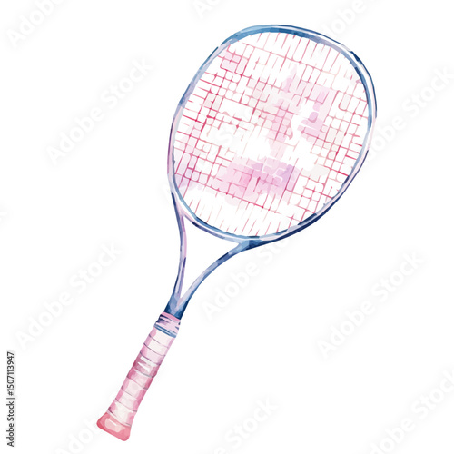 My Watercolor illustration, badminton racket painting illustration isolated on a white background, illustration, AI painting design, vector illustration set, eps format
