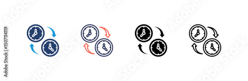Time Changes Icon set multiple style collection