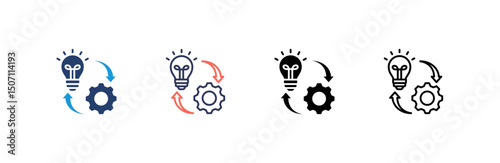 Implementation Icon set multiple style collection