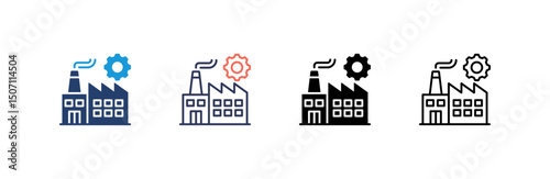 Manufacturing Icon set multiple style collection