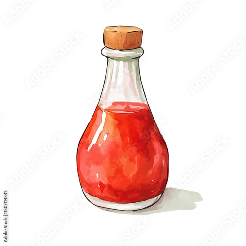 My Watercolor illustration, barbecue sauce painting illustration isolated on a white background, illustration, AI painting design, vector illustration set, eps format