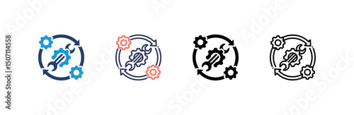 Maintenance Icon set multiple style collection