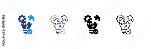 Problem Solving Icon set multiple style collection